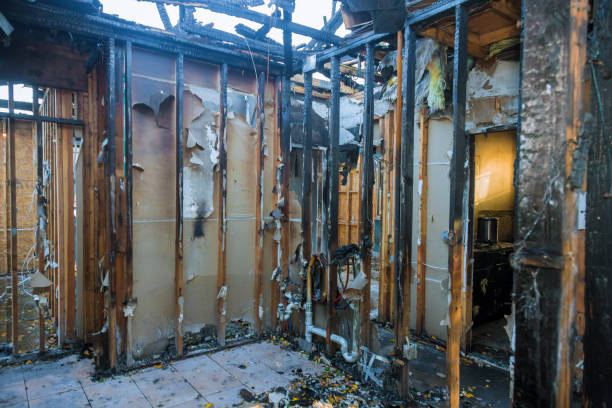 Professional Fire Damage Restoration technician working in Wallace, LA